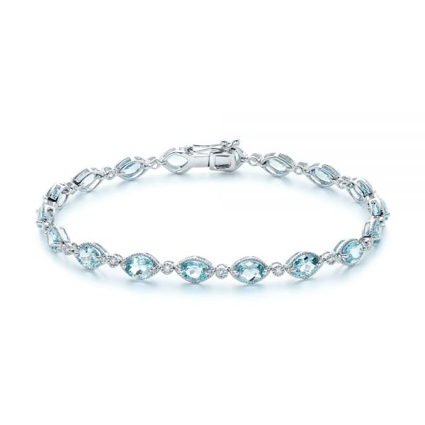 Aquamarine and Diamond Bracelet - Image