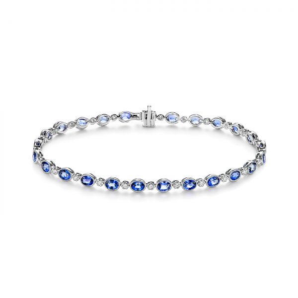 Blue Sapphire and Diamond Bracelet - Image