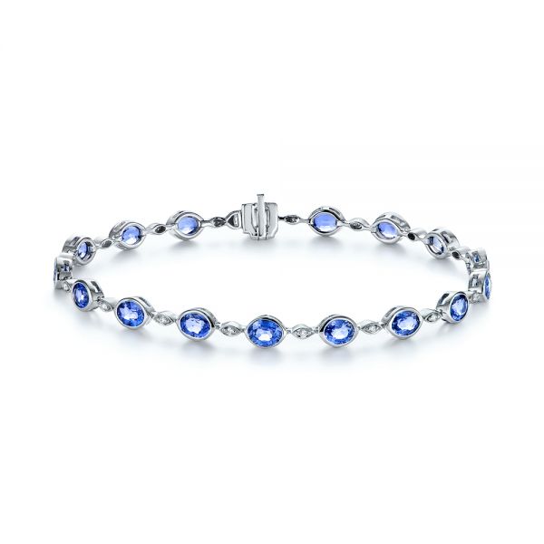 Pastel Blue Sapphire and Diamond Bracelet - Image