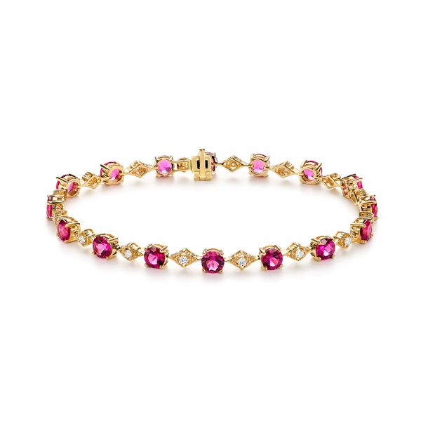 Pink Tourmaline and Diamond Bracelet - Image