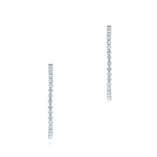 Diamond Hoop Earrings - Image