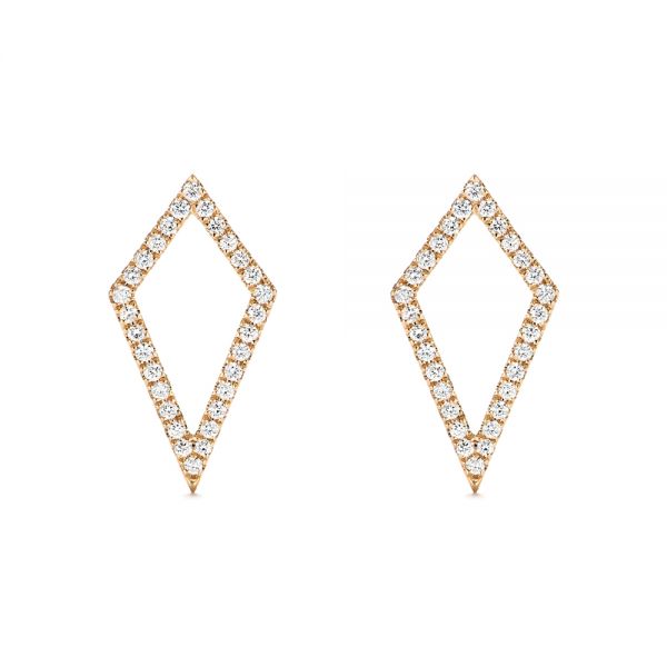 Modern Kite-Shaped Diamond Earrings - Image
