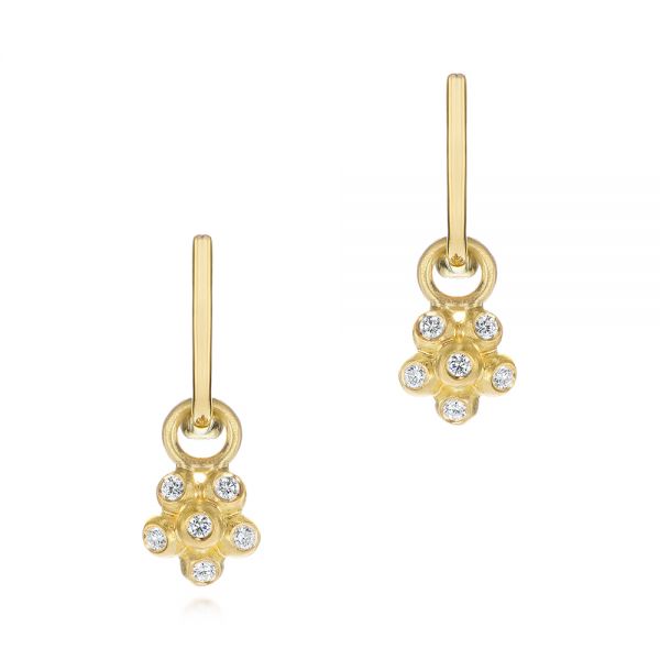 Star Flower Diamond Drop Earrings - Image