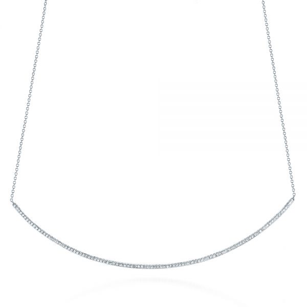 Curved Bar Diamond Necklace - Image