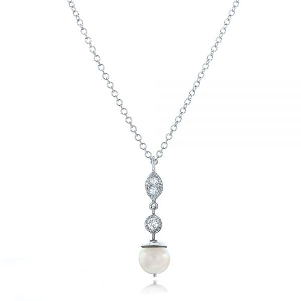 Custom Diamond and Pearl Necklace - Image