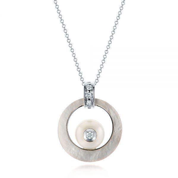 Fresh White Pearl and Diamond Pendant - Image