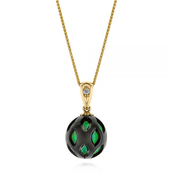 Green Opal Pearl Cut-Out Pendant - Image