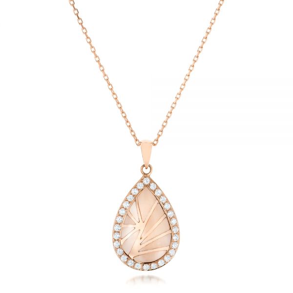 Pink Mother of Pearl and Diamond Venus Mini Pendant - Image