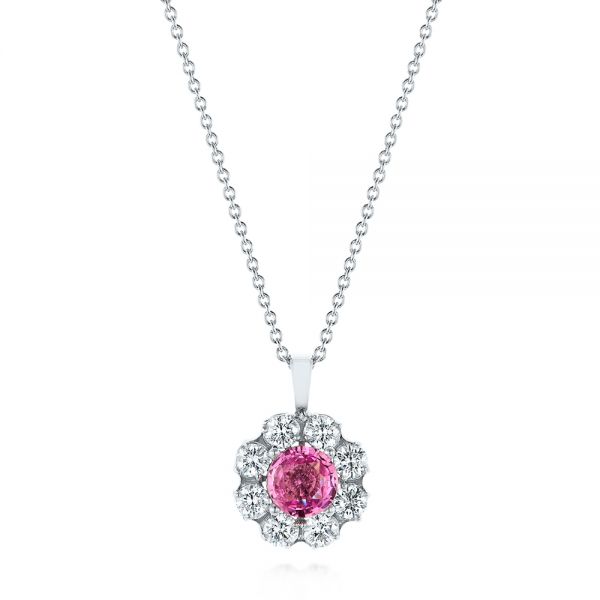 Pink Sapphire and Diamond Pendant - Image