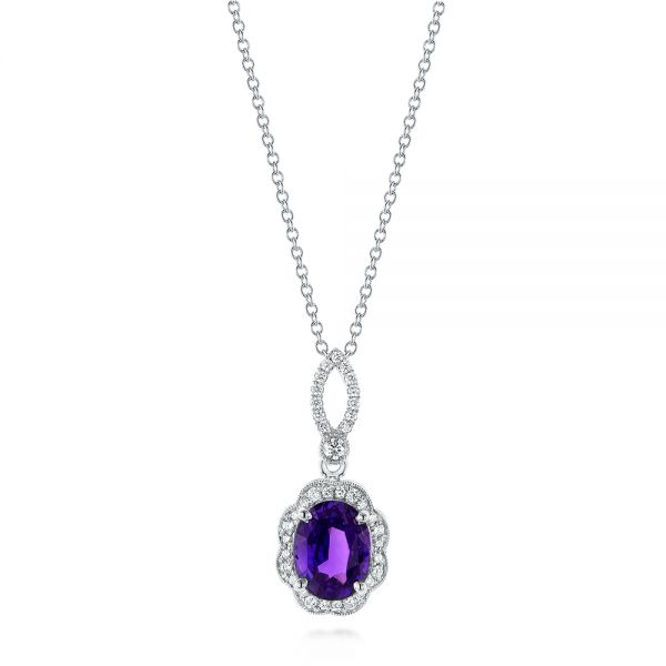 Purple Sapphire and Diamond Pendant - Image