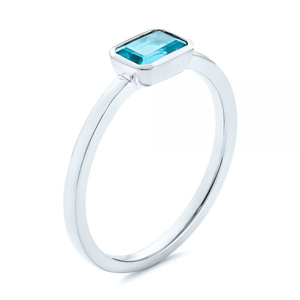 Blue Topaz Emerald Cut Fashion Ring - Image