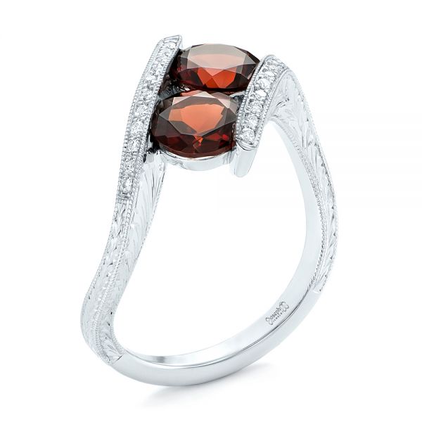 Custom Garnet and Diamond Fashion Ring - Image