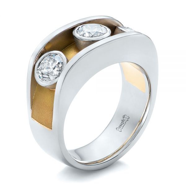 Custom Two-Tone Diamond Fashion Ring - Image