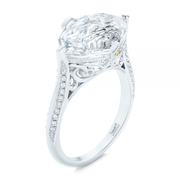 Custom White Sapphire and Diamond Fashion Ring - Image