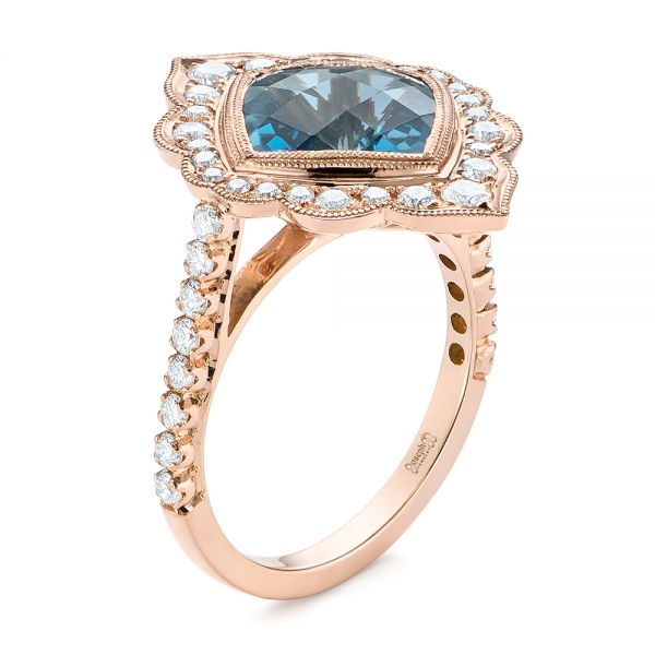 London Blue Topaz and Diamond Ring - Image