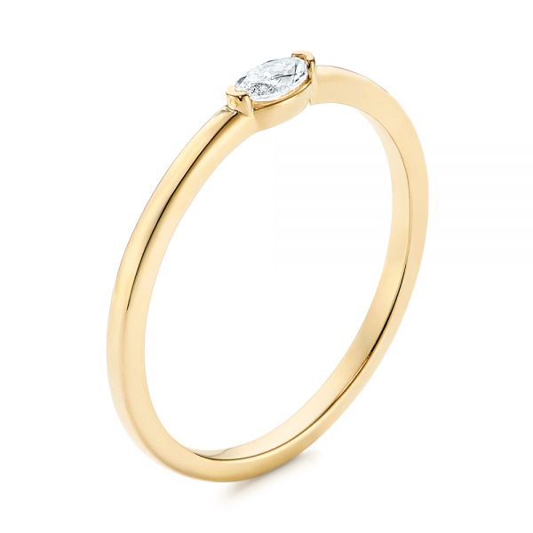 Marquise Solitaire Diamond Stacking Ring - Image