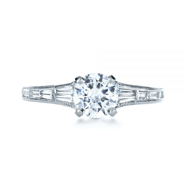 Baguette Diamond Engagement Ring - Image