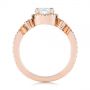 14k Rose Gold Champagne Sapphire And Diamond Halo Engagement Ring - Front View -  105286 - Thumbnail