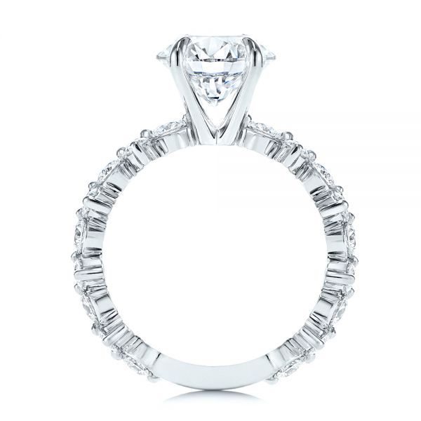  Platinum Cluster Diamond Engagement Ring - Front View -  106270 - Thumbnail