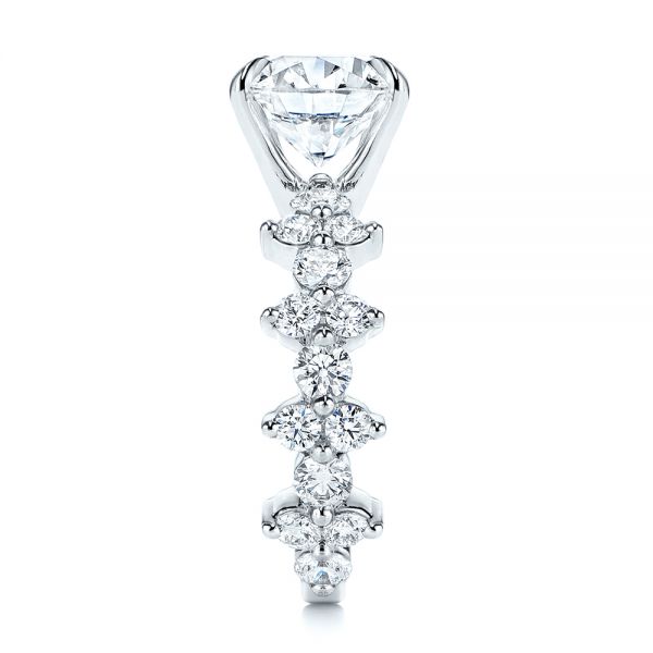  Platinum Cluster Diamond Engagement Ring - Side View -  106270 - Thumbnail