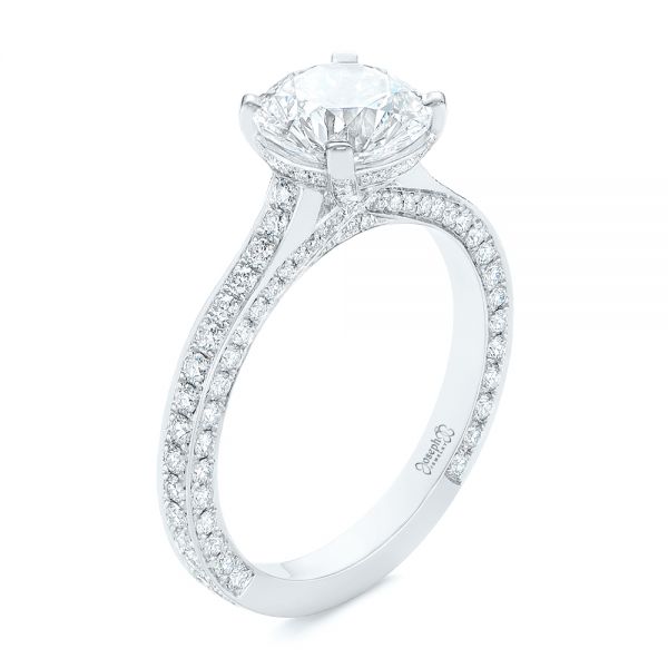 Contemporary Round Diamond Engagement Ring - Image