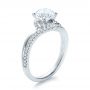 14k White Gold Contemporary Wrapped Split Shank Diamond Engagement Ring - Three-Quarter View -  100402 - Thumbnail