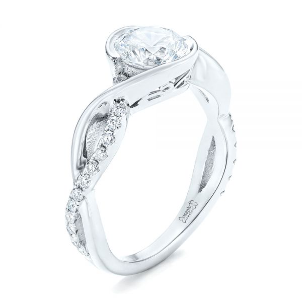 Criss-Cross Wrap Diamond Engagement Ring - Image