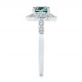  Platinum Custom Blue-green Montana Sapphire And Diamond Engagement Ring - Side View -  104785 - Thumbnail