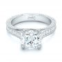  Platinum Custom Diamond Engagement Ring - Flat View -  103013 - Thumbnail
