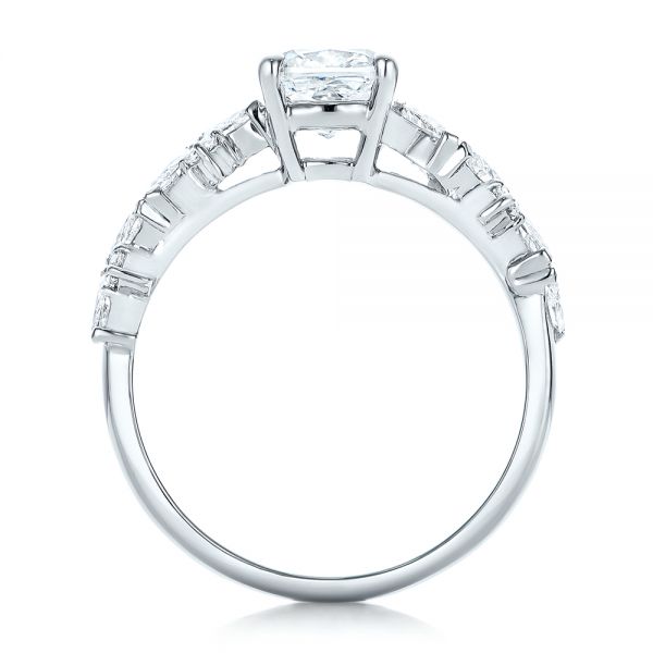  Platinum Custom Diamond Engagement Ring - Front View -  102092