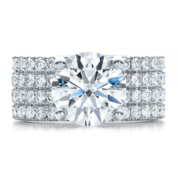  Platinum Custom Diamond Engagement Ring - Top View -  100102
