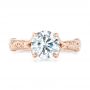 14k Rose Gold Custom Diamond Engagement Ring - Top View -  102777 - Thumbnail
