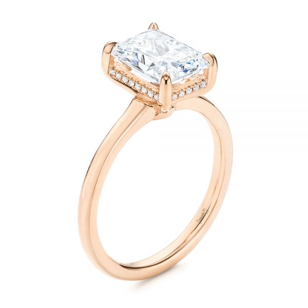 Custom Hidden Halo Diamond Engagement Ring - Image