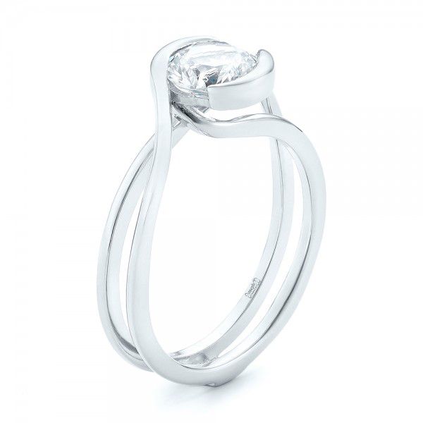 Custom Interlocking Solitaire Engagement Ring - Image