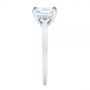 14k White Gold Custom Moissanite And Hidden Halo Diamond Engagement Ring - Side View -  105119 - Thumbnail