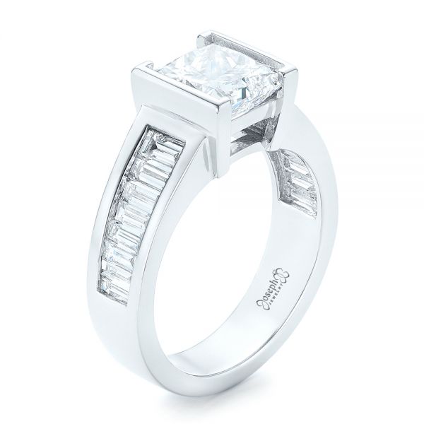 Custom Princess Cut Diamond Engagement Ring - Image