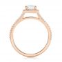 14k Rose Gold Custom Diamond Halo Engagement Ring - Front View -  102875 - Thumbnail