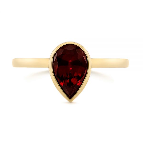 14k Yellow Gold Custom Ruby Solitaire Engagement Ring - Top View -  104041