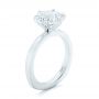  Platinum Custom Solitaire Diamond Engagement Ring - Three-Quarter View -  102831 - Thumbnail