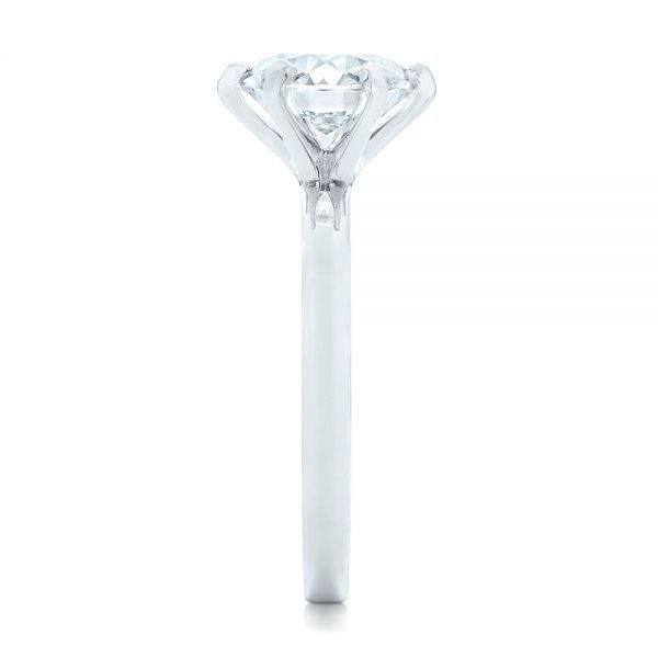  Platinum Custom Solitaire Diamond Engagement Ring - Side View -  102831