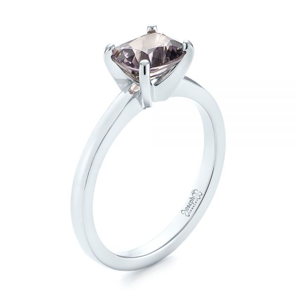  Platinum Custom Solitaire Spinel Gemstone Engagement Ring - Three-Quarter View -  104660