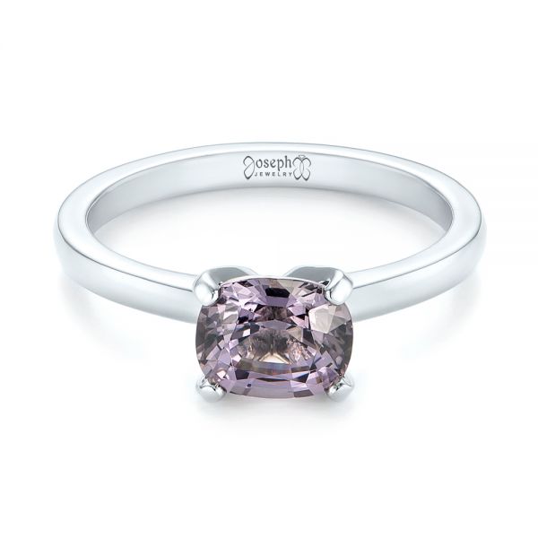  Platinum Custom Solitaire Spinel Gemstone Engagement Ring - Flat View -  104660