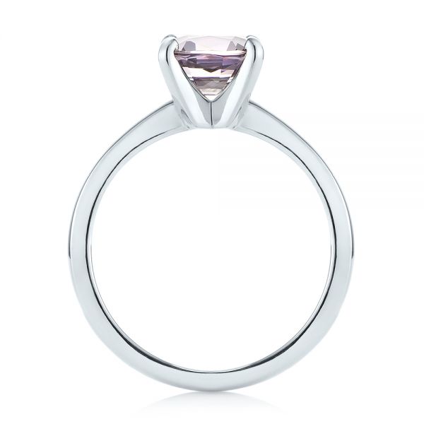  Platinum Custom Solitaire Spinel Gemstone Engagement Ring - Front View -  104660