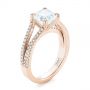 14k Rose Gold 14k Rose Gold Custom Split Shank Asscher Diamond Engagement Ring - Three-Quarter View -  104582 - Thumbnail