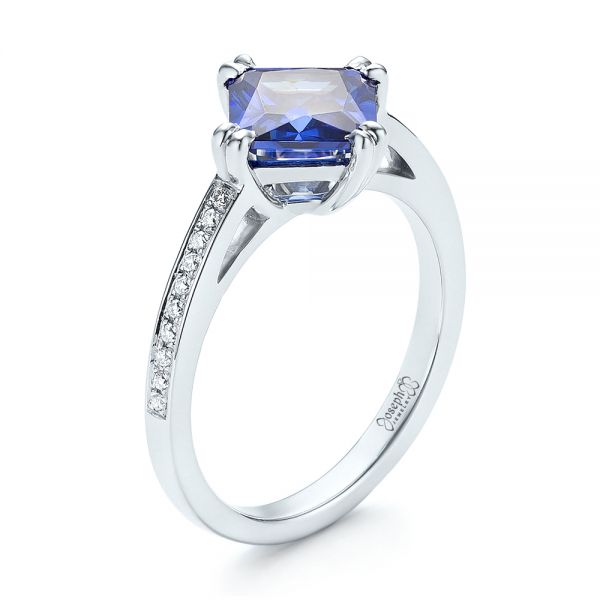 Custom Tanzanite and Diamond Engagement Ring - Image