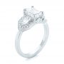  Platinum Custom Three Stone Diamond Engagement Ring - Three-Quarter View -  104830 - Thumbnail