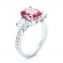  Platinum Custom Three Stone Spinel And Diamond Engagement Ring - Three-Quarter View -  103647 - Thumbnail