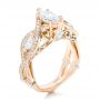 14k Rose Gold And 14K Gold Custom Two-tone Diamond Engagement Ring - Three-Quarter View -  102464 - Thumbnail
