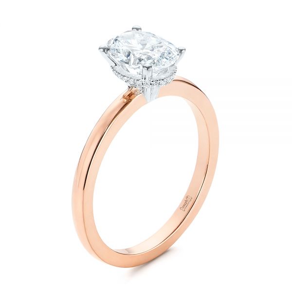 Hidden Halo Two-tone Diamond Engagement Ring - Image