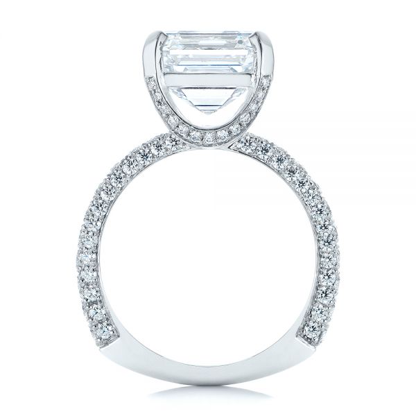  Platinum Modern Pave Diamond Engagement Ring - Front View -  105711